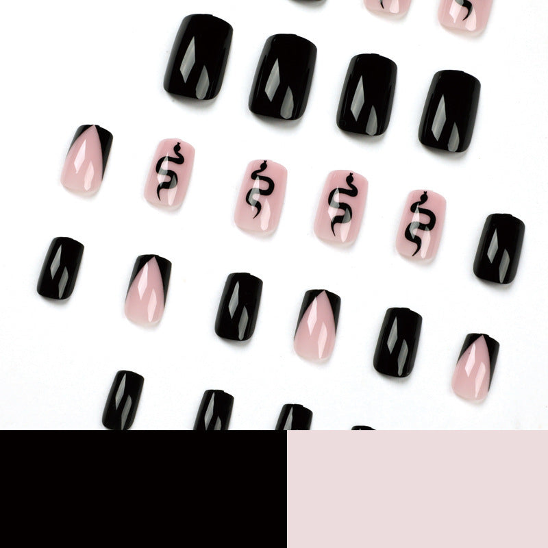 Nail Patch Wearing  Black Bevel French f297ab46 f4b1 4c0e 914f b994c27a4109