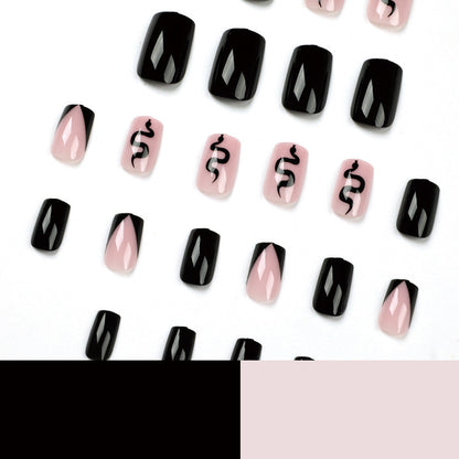 Nail Patch Wearing  Black Bevel French f297ab46 f4b1 4c0e 914f b994c27a4109