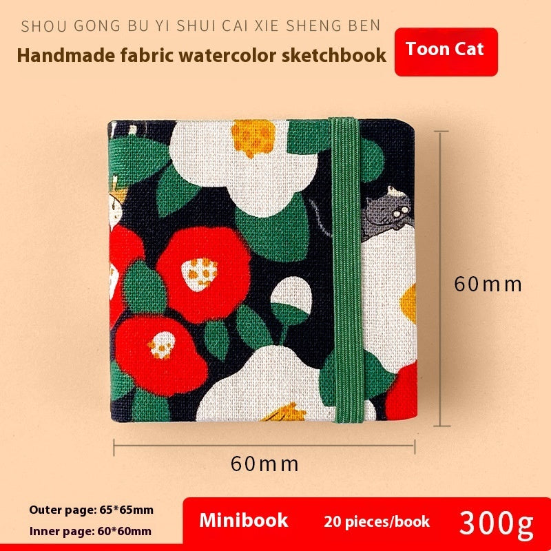 Feiluniao Watercolor Notebook Fabric Handmade Mini Portable Portable Character Sketch Hand Painted Graffiti Drawing Book - 图片 42