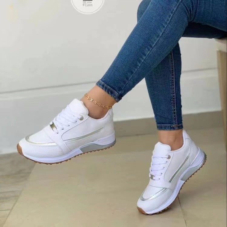 Casual Lace-up Flat Shoes Women Shallow Round Toe Sports Walking Sneakers f2b28c00 5f0d 4a00 ab3d 47d00a7b6872