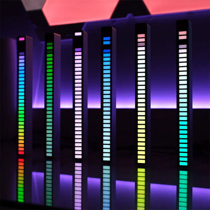 New Car Sound Control Light RGB Voice-Activated Music Rhythm Ambient Light With 32 LED 18 Colors Car Home Decoration Lamp f2b