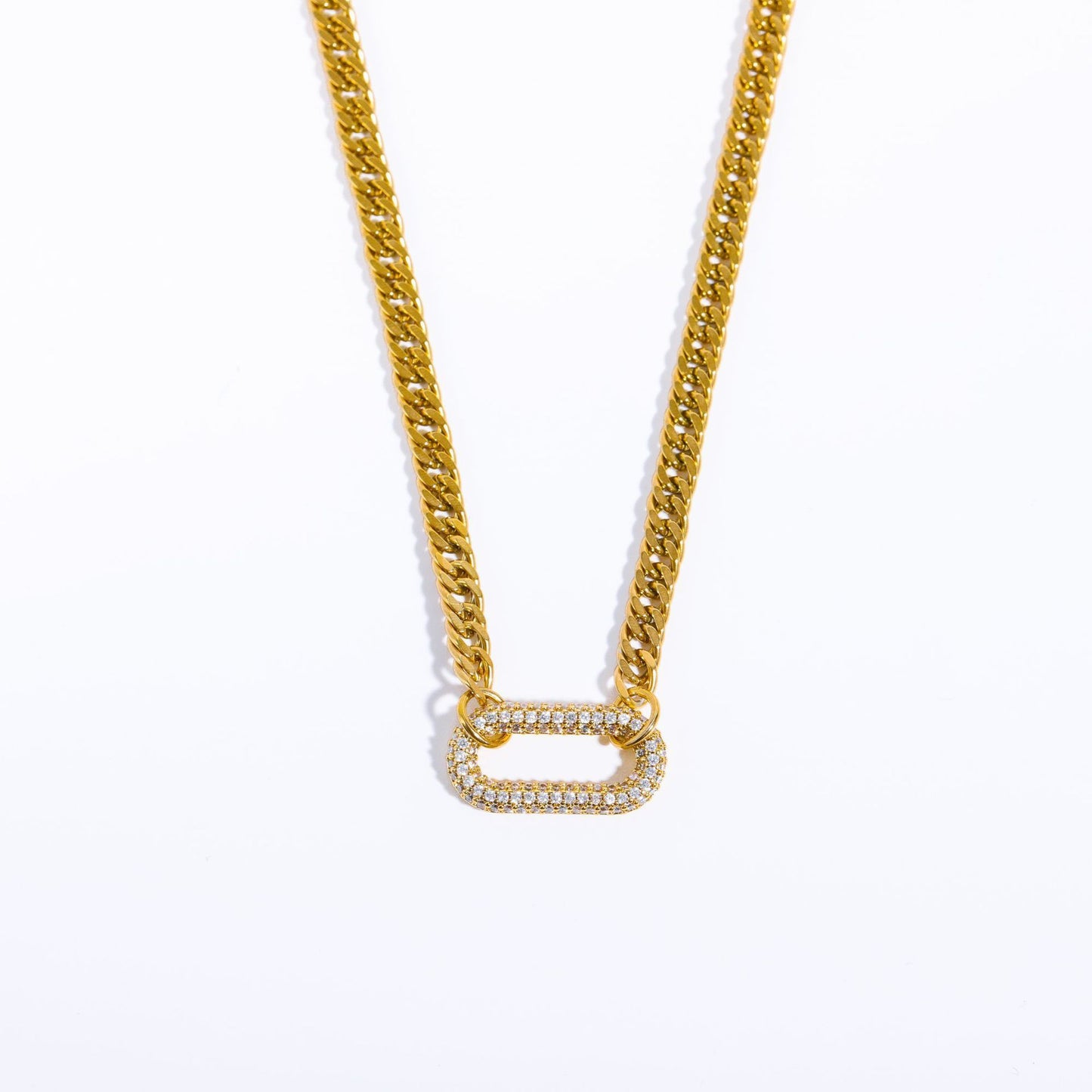 New Full Diamond Necklace Punk Rock Diamond-embedded Geometric Clavicle Chain f2c2867c e340 460f b681 8c93122416e1