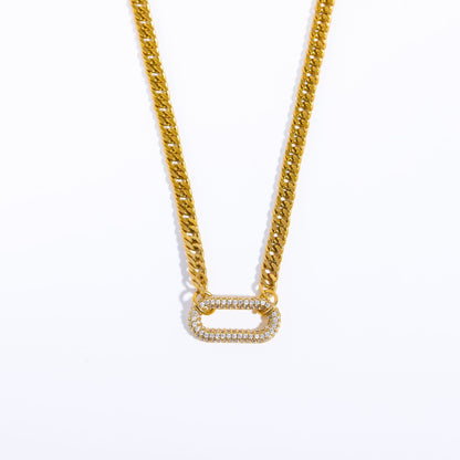 New Full Diamond Necklace Punk Rock Diamond-embedded Geometric Clavicle Chain f2c2867c e340 460f b681 8c93122416e1