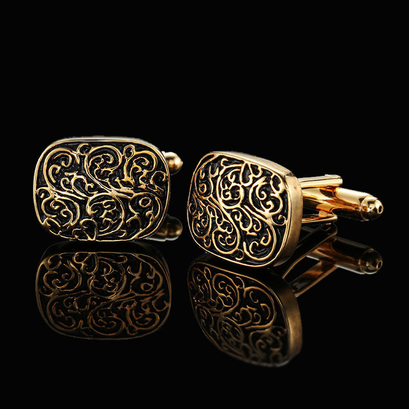 Men's Shirt French Cufflinks High Quality Enamel Vintage Pattern Laser Metal Cube Cufflinks f2e05986 435b 42b6 9cbe c26535cc0