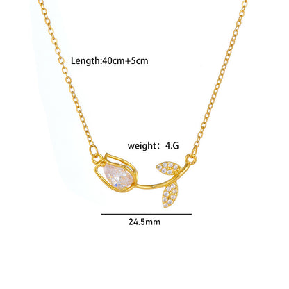 Tulip Flower Necklace For Women f2f8028a 0577 4969 890d c859c8f98a54