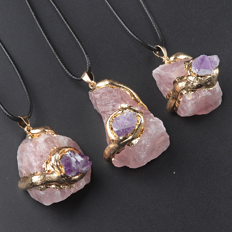 Oversized Gilding Crystal Stone Pendant Multicolor Crystal Stone Irregular Necklace Accessories f2fd6f2f 3411 4eb7 9522 84f3c
