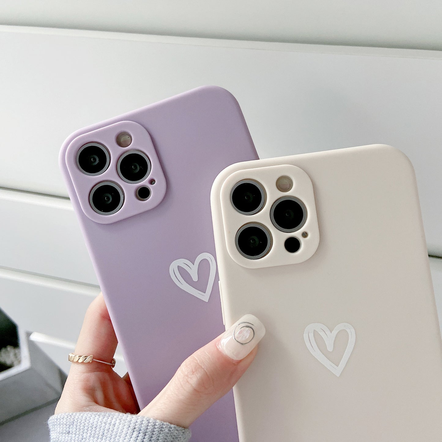 Simple Love Fine Hole Soft Shell Straight Edge Phone Case - 图片 3