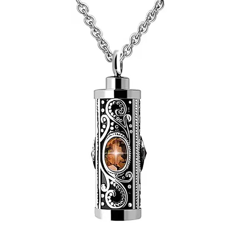 Stainless Steel Birthstone Cinerary Casket Openable Pendant Necklace f35f7d26 3c39 4371 8a08 4b8b609a058b