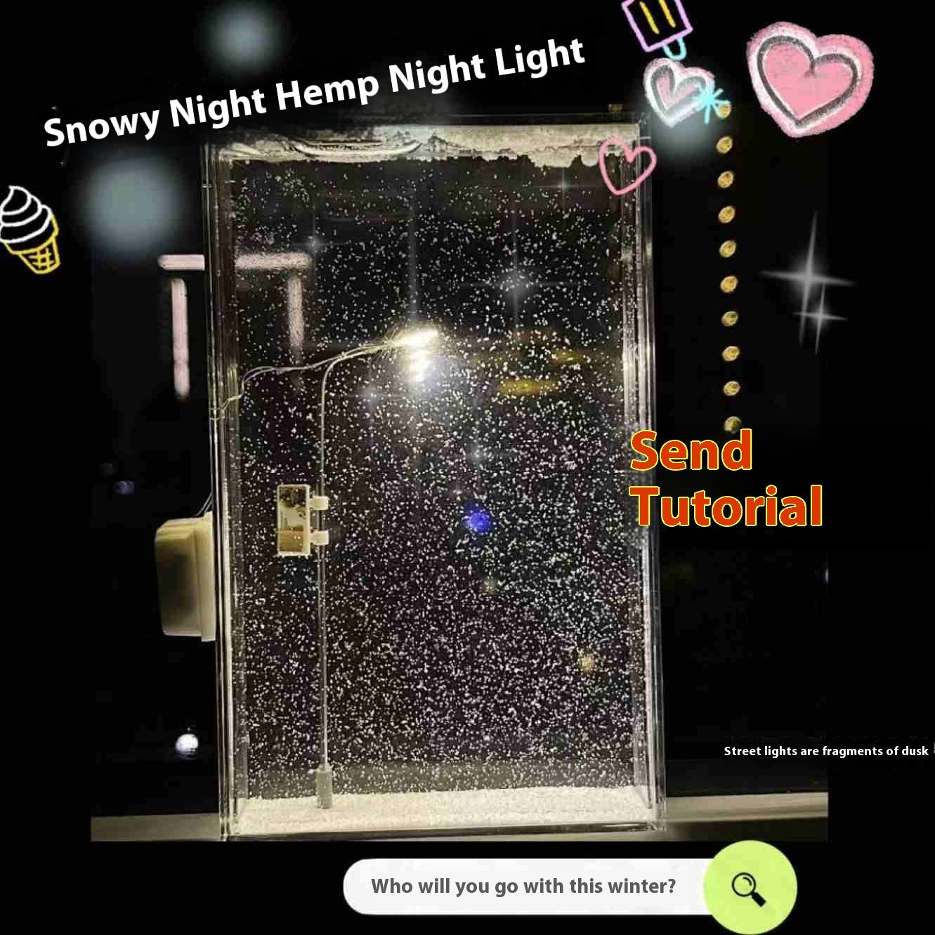Magic Snowy Landscape Night Lights Small Street Light Snowy Flowing Night DIY Christmas Lights Christmas Desktop Decor Handma