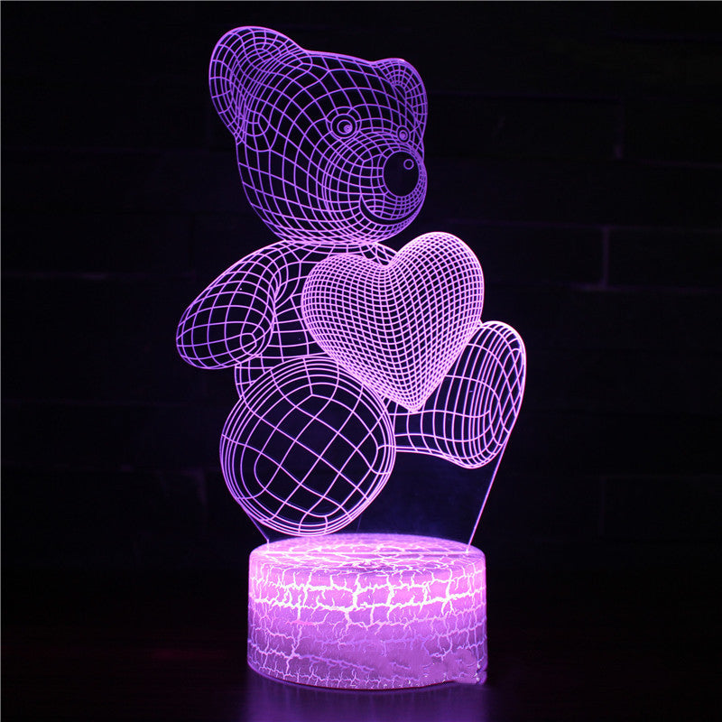 Cartoon Love Bear Series 3D Light Creative Night Light f37d2592 9321 4749 8310 f6baa92af163