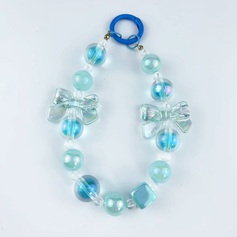 Bow Luminous Colorful Acrylic Beads Mobile Phone Charm Keychain f3884ea4 0113 42ec 8dc4 6c554c0291ed