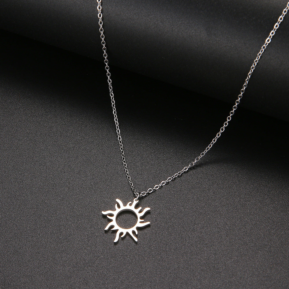 Titanium Steel Plating Ethnic Sun Totem Pendant Clavicle Necklace f3a36e4a c095 4d08 804c ec227ba56fc9