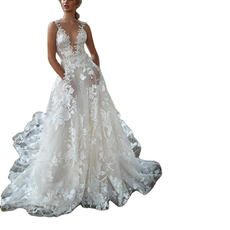 Bride Sexy Suspenders Wedding Evening Dress f3a3de74 409c 4ba9 b22e 9e78e48d63b3