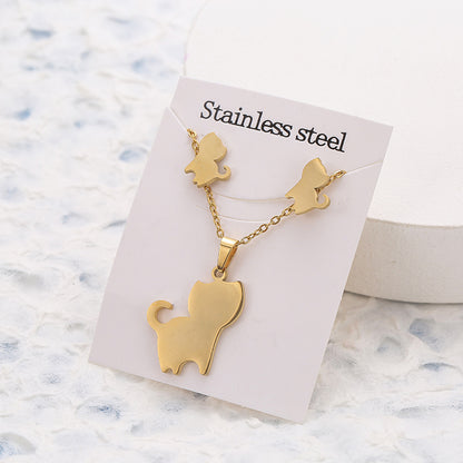 Butterfly Studs Necklace Suit Stainless Steel Geometry f3a744a9 fc27 4b5c 92e7 5aadd2ac5c65