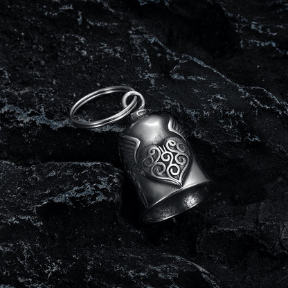 European And American Retro Biker's Style Domineering Angel Wings Love Bell Stainless Steel Bell Pendant f3acd19e 4b6d 49ab a