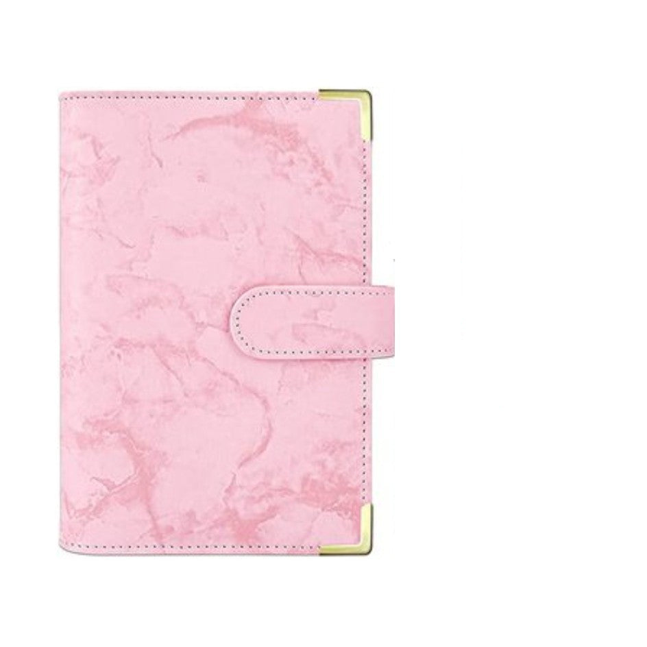 Spot Cross-border A6 Loose-leaf Binder Journal Book Marbling Notebook Leather PU6 Hole Loose Spiral Notebook Cash Budget f3b0