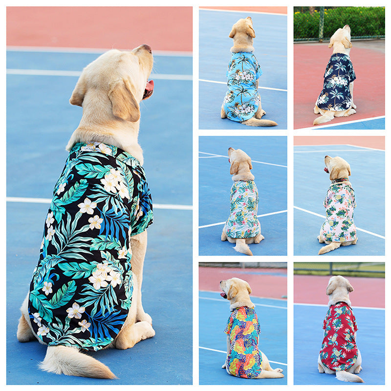 Pet Clothes Teddy Bichon Pomeranian Jarre Aero Bull Cat Dog Summer Thin Large Dog Pet Hawaiian Shirt f3b7d737 ec74 401e 89e9 