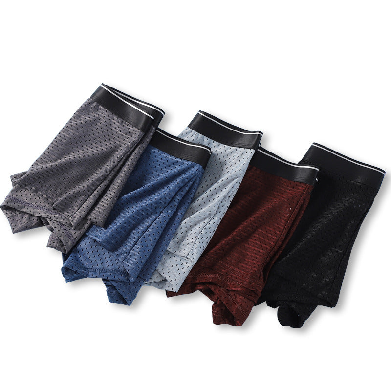 Ice Silk Full Mesh Large Size Men's Underwear Cotton Crotch Mid-waist Boxers f3ea80f1 b4a2 4b0a a456 54ae1610e5af