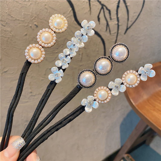 Simple Fluffy Bun Half Bun Hair Tie Elastic Lazy Flower Bud Hairpin Hair Accessories f40a4fbb b74e 46ce a396 a7470154a695