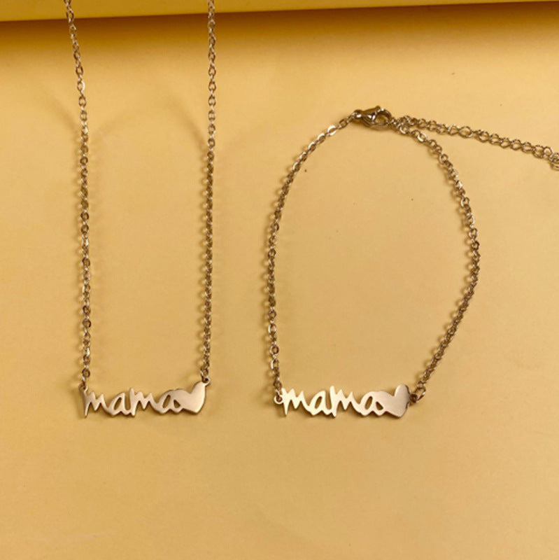 Stainless Steel Letter Necklace Bracelet Jewelry f416768c 4020 478c 8a98 531991c66d82