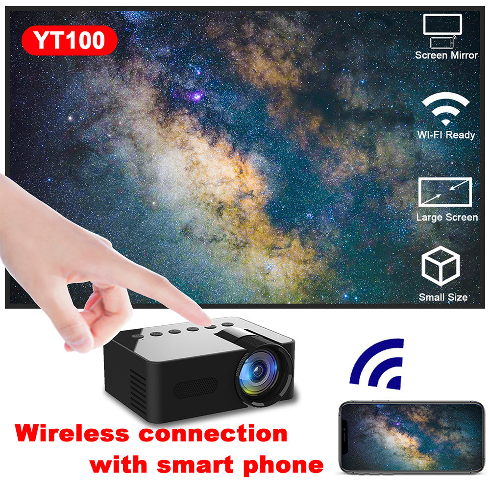 YT100 Home Mini Portable Mini Projector HD Home Wireless Mini Phone Projection f460e246 2cd0 4c31 944b e6a5b250099f
