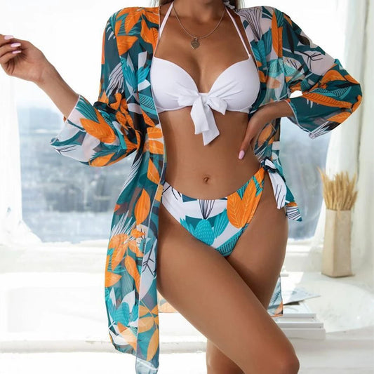 Women's Three-piece Bikini Mesh Split Swimsuit f47d7e70 9710 4e3c bc18 888542bc1309
