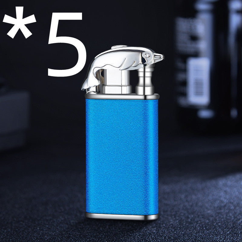 Creative Blue Flame Lighter Dolphin Dragon Tiger Double Fire Metal Winproof Lighter Inflatable Lighter f4861ccf c2d7 4732 b86