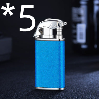 Creative Blue Flame Lighter Dolphin Dragon Tiger Double Fire Metal Winproof Lighter Inflatable Lighter f4861ccf c2d7 4732 b86