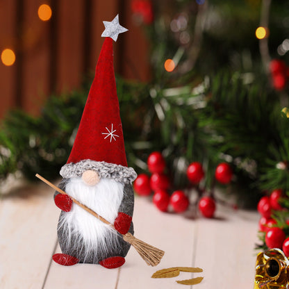 Cute Braids Faceless Plaid Hooded Forest Old Man Doll Home Plush Desktop Decoration f4889822 9323 4ed3 ae4e 33a01a897fbf