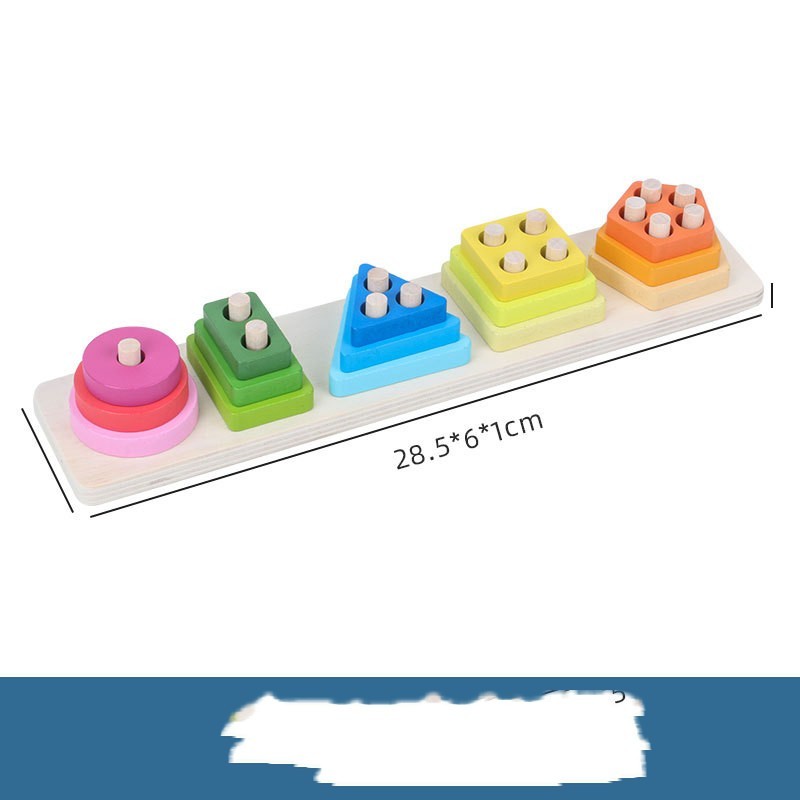 Geometric Shape Five Sets Of Column Building Blocks Early Education Intellectual Development Toys f4a173fc ee7c 4d52 919b 961