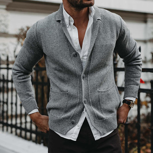 Solid V-neck Long Sleeve Pocket Knitted Sweater Coat f4a8218b dab8 4093 9d6a 171ba1c50772