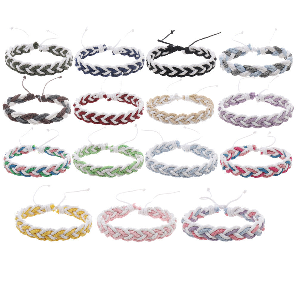 Simple Artistic Style Cotton String Hand Woven Hand Rope Bracelet f4c75cb7 e284 4832 a7bf 7243b9e26192