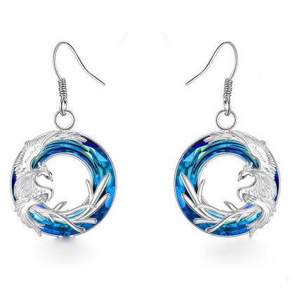 Fire Of Life Pendant Phoenix Round Crystal Earring Necklace f4cc5acb d124 47d3 b259 901e7d3103f7