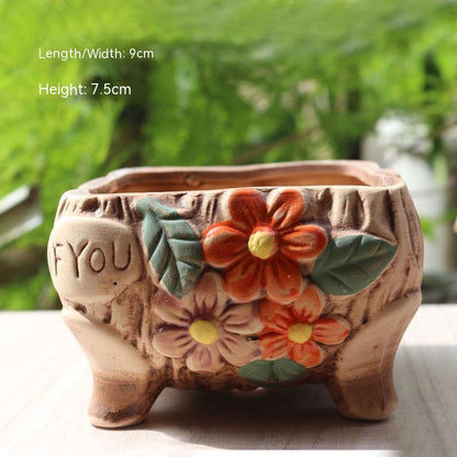Creative Personality Green Plant Pot Handmade Desktop Breathable Combination Small Ceramic Flower Pot f4cd3158 ec9a 4c67 8584