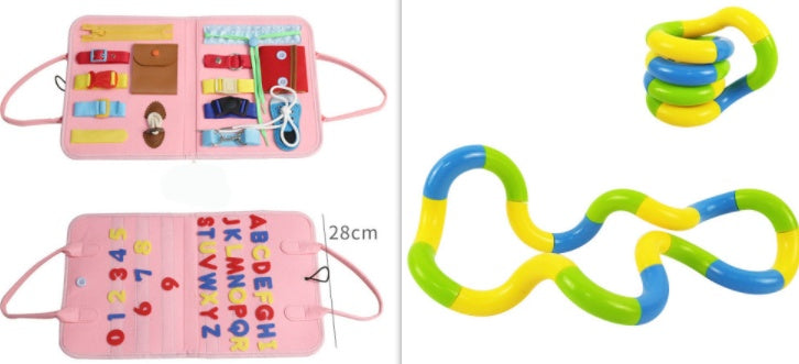 New Busy Book Children's Busy Board Dressing And Buttoning Learning Baby Early Education Preschool Sensory Learning Toy f4d54