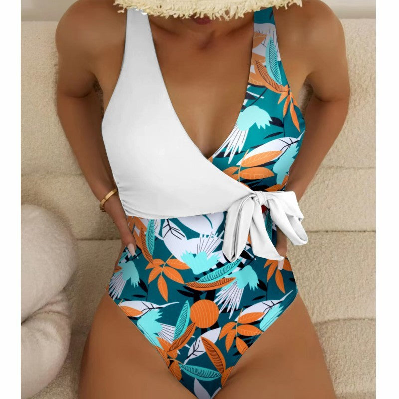 Women's High Waist Polyester Printed One-piece Bikini f50eec7b e402 47de b1a5 87d227178f69
