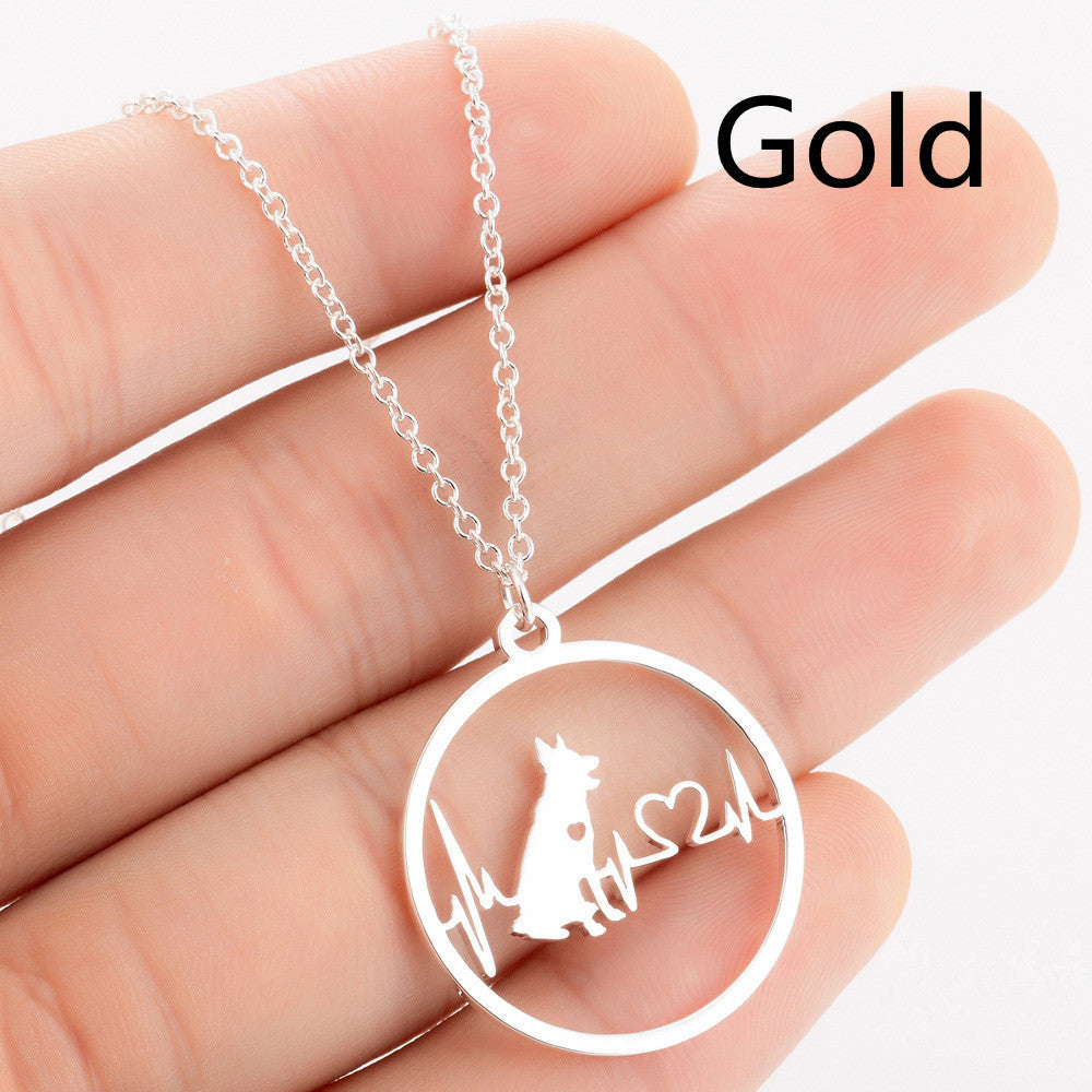 Pet Dog Footprints Paw Necklace  Necklaces f5213ded ed97 4a68 96c2 2cc7f0e3dfff