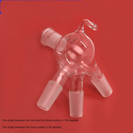 Glass Spherical Three-way Distillation Receiver Vacuum Three-way Tail Pipe f524ef3b 268a 4588 a471 ee5da8018191