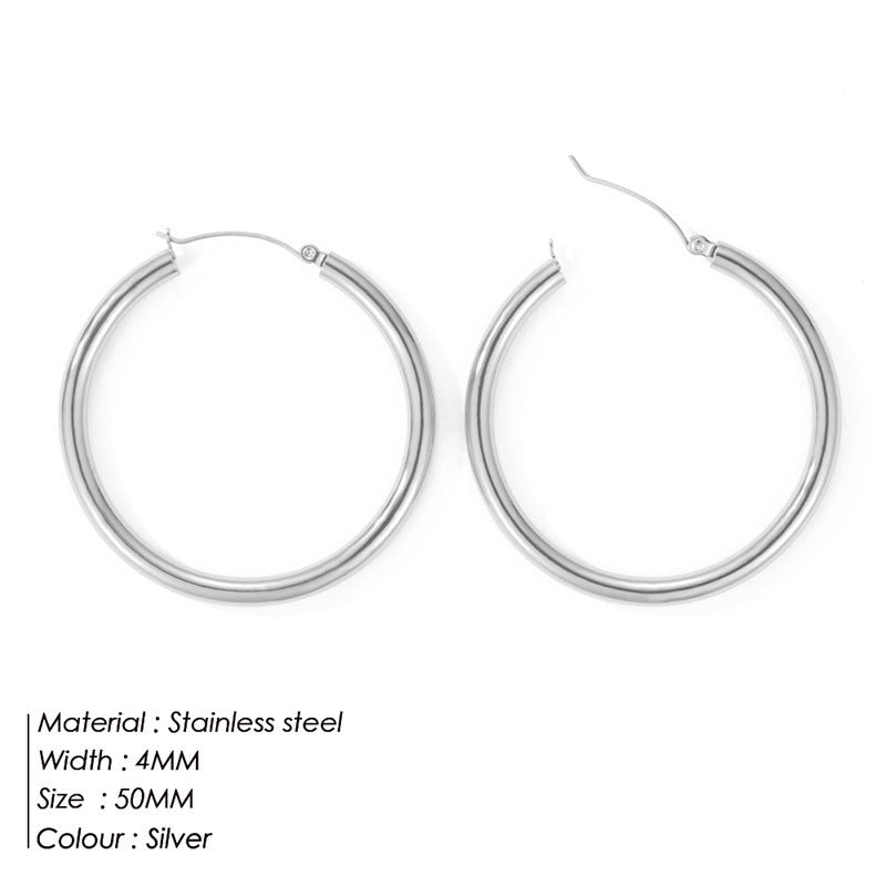 Simple Round Hoop Earring Personality f5259947 c495 4c69 9f50 d71c3f4f9333