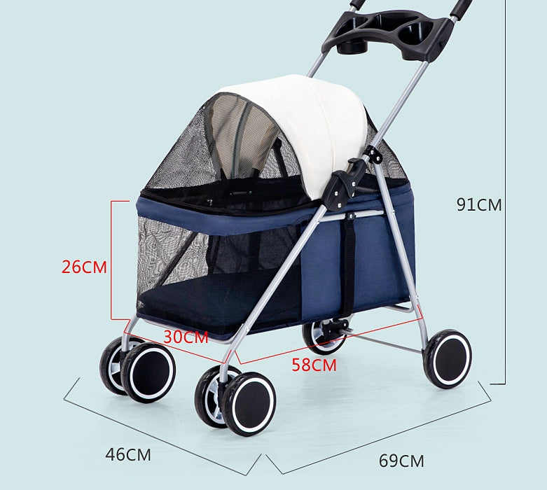Pet Stroller Lightweight Folding Pet Cat Dog Rabbit Easy Installation Trolley f52adeb5 f62c 4ccf b77d aac61c77cb14