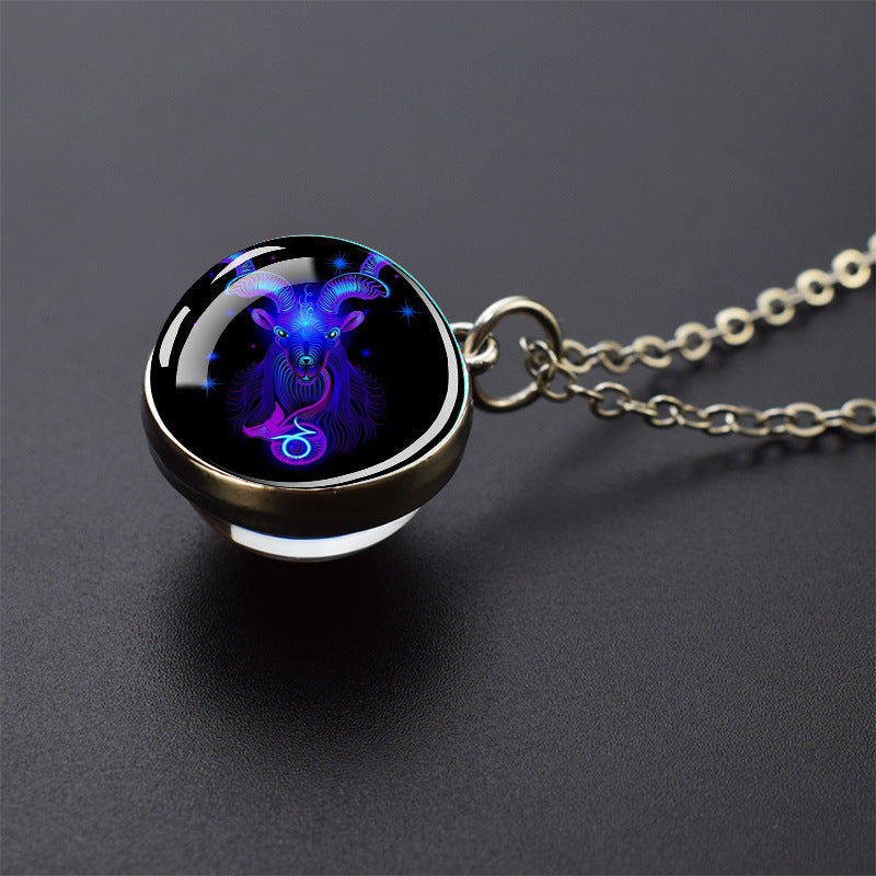 Luminous 12 Constellation Necklace 20mm Silver Creative f5312d46 cd6d 4b17 95ed 41c9e3bb9ee9