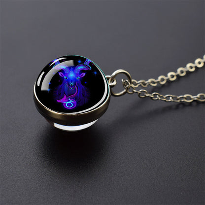 Luminous 12 Constellation Necklace 20mm Silver Creative f5312d46 cd6d 4b17 95ed 41c9e3bb9ee9