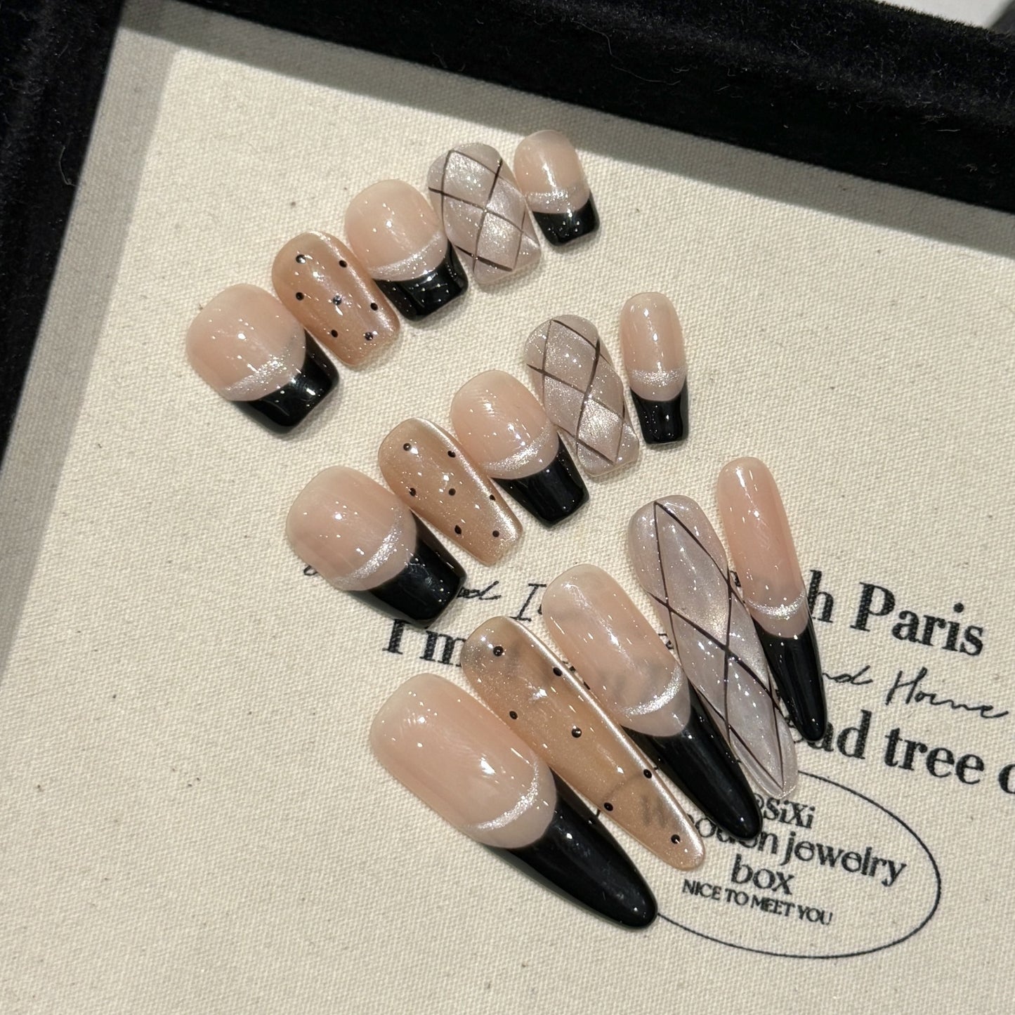 French Black Edge Classic Style Handmade Wearable Manicure f54ba12b 500b 4c82 b604 3960d67688e0