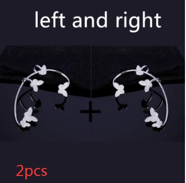 Fashion Gold Metal Butterfly Ear Clips Sparkling Zircon Without Piercing Ear Cuff Clip Earrings For Women Jewelry Gift f5566a