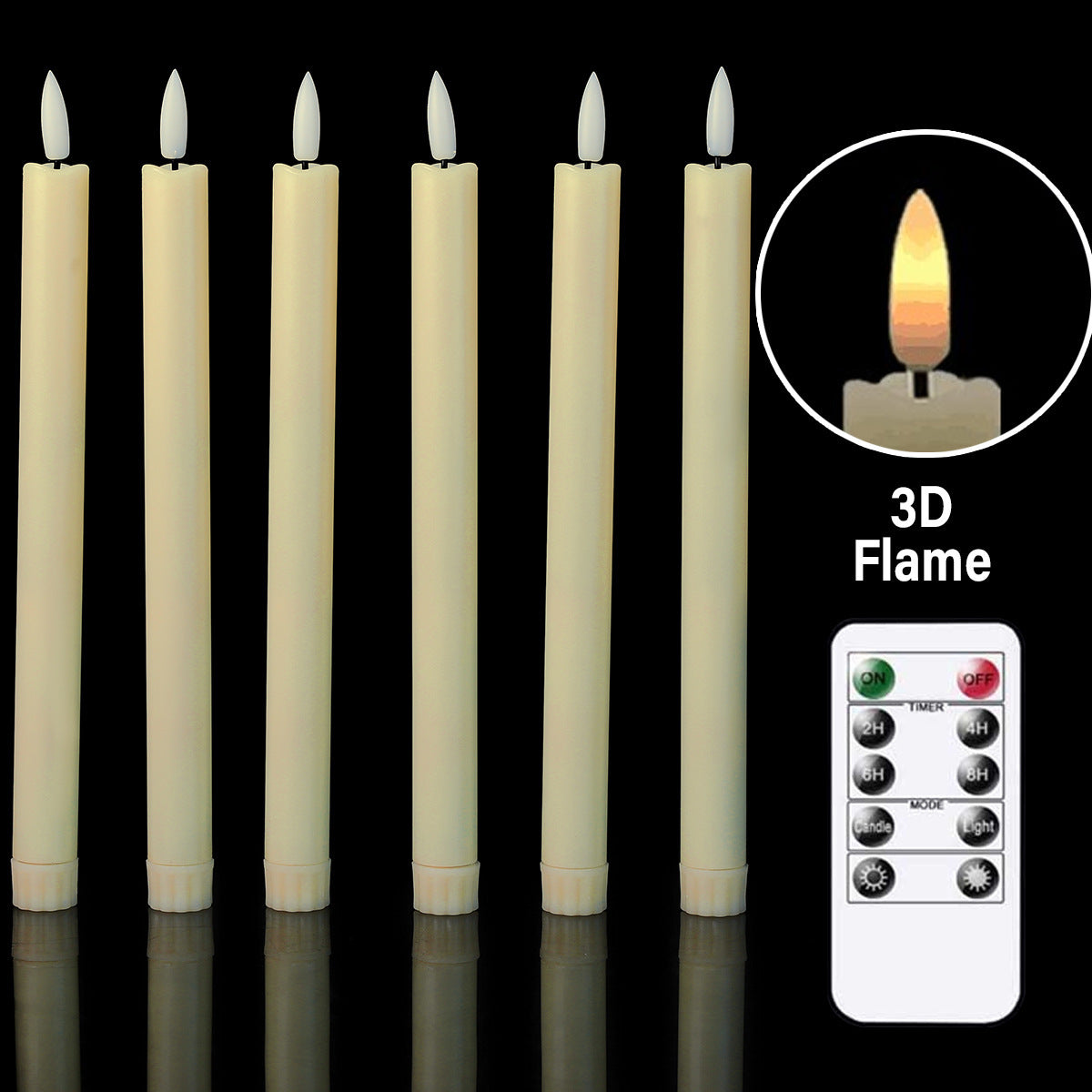 255cm10 Inch Bullet 10 Key Remote Control Wave Mouth Electronic Candle Plastic Birthday Christmas Eve - HD Wireless Product #3