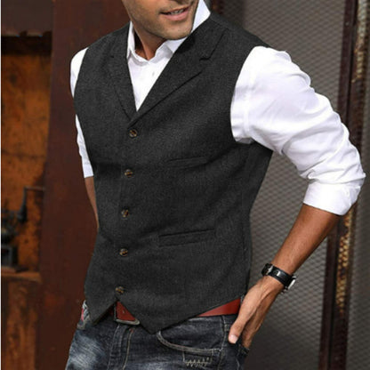 Men's Waistcoat Casual Solid Color Herringbone Waistcoat Slim Fit f564fe65 a673 4eb8 8463 d7cce6f801c4