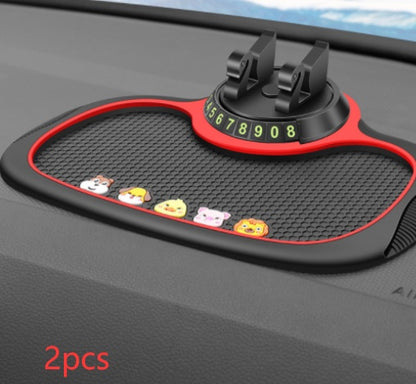 Non-Slip Car Phone Pad For 4-in-1 Car Parking Number Card Anti-Slip Mat Auto Phone Holder Sticky Anti Slide Dash Phone Mount 