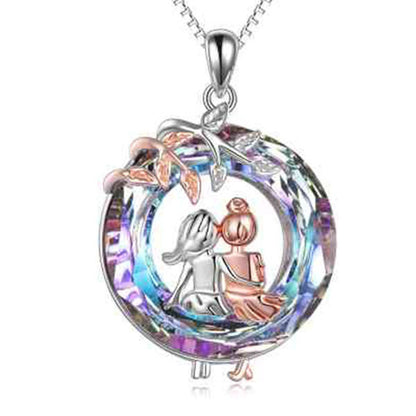 Women's Round Branch Long Hair Sisters Pendant Necklace f590be65 1185 4834 b8b2 30e6a82d62a1