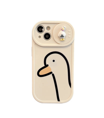 Duck Pattern Sliding Window Silicone Mobile Phone Case f5a0dd2d 5e4a 4352 ba4b 704cbf41fc07