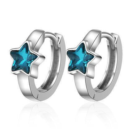 Blue Five-pointed Star Ear Buckle Clavicle Chain f5d96739 3053 4958 a20c 5b19d2e0ee45